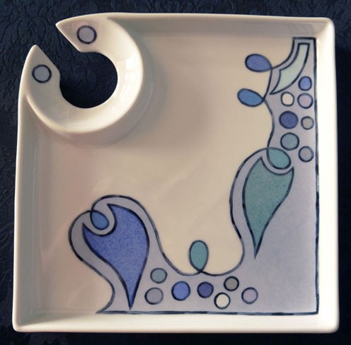 Assiette apéritif avec repose verre